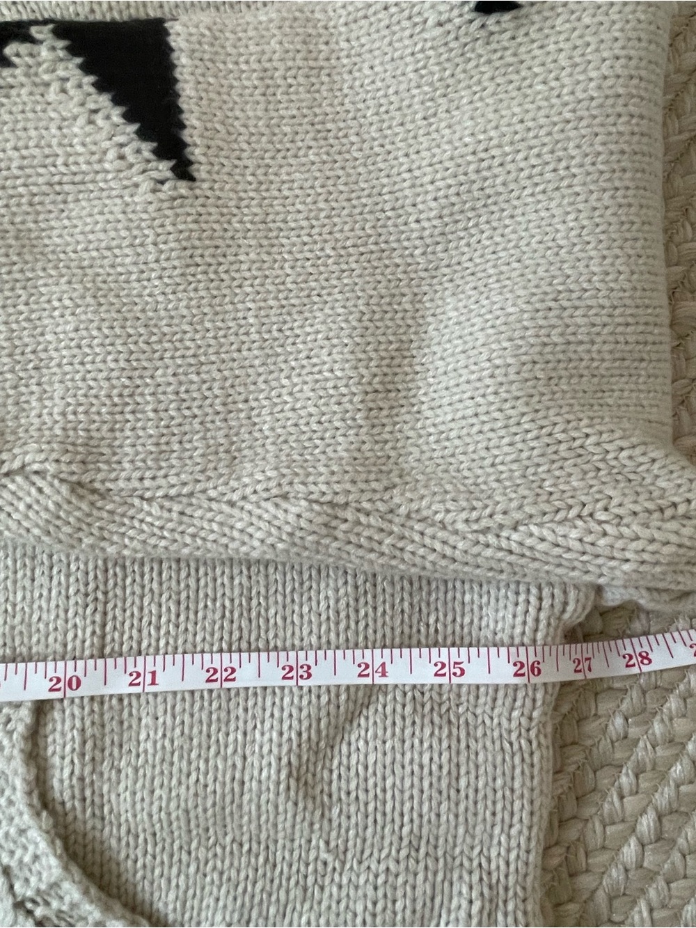 Commence Cream Double Zip-Front Chunky Knit with Black Star Detail - Picture 6 of 7
